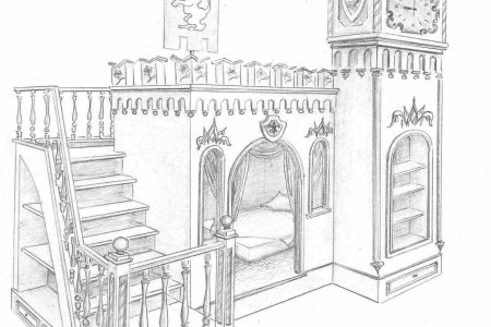 Комната в стиле Барокко карандашом