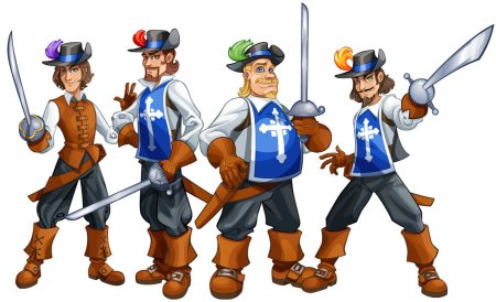 Д'Артаньян и три мушкетера вектор