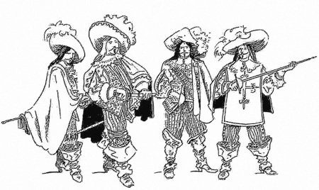 Костюм мушкетера раскраска