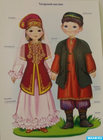 Народный костюм Татаров рисунок
