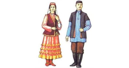 Национальный костюм Татаров рисунок