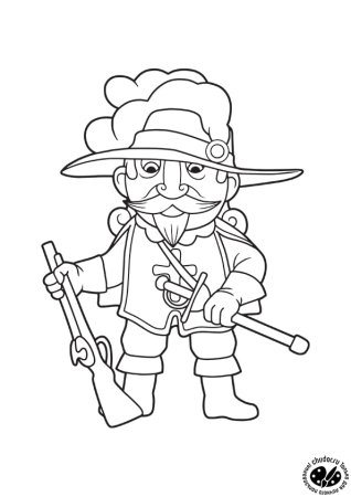 Д'Артаньян и три мушкетера раскраска