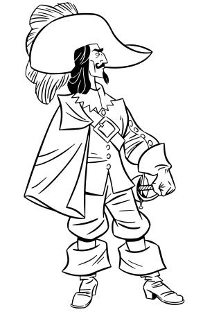 Раскраска Дартаньян три мушкетера