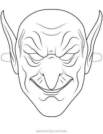 Раскраски маски на Хэллоуин