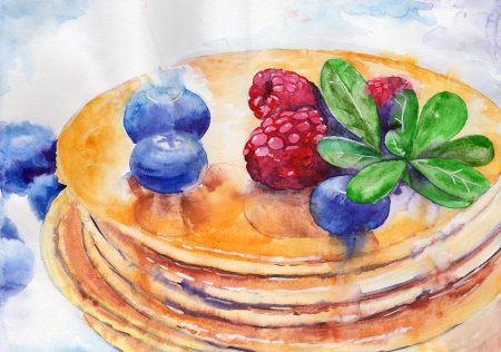 Блины гуашью