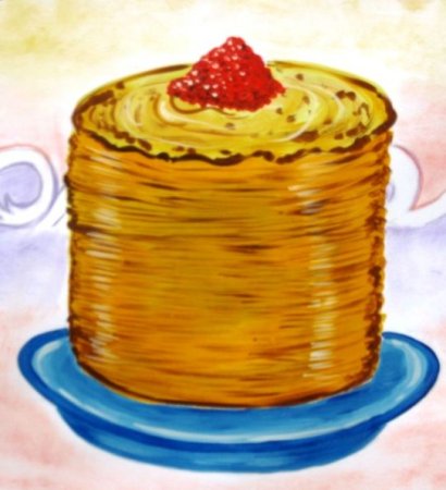 Рисование блинов на Масленицу