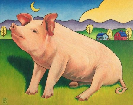 Свинья рисунок легкий