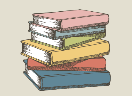 Сложенные книги рисунок