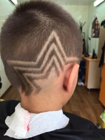 Детские рисунки на голове стрижки