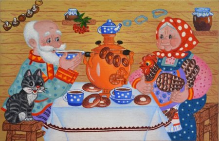 Василий Камардин художник Бабушкино чаепитие