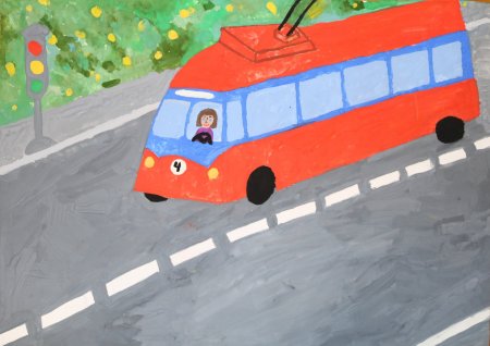 Рисование в детском саду трамвай