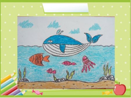 Рисуем кита с детьми