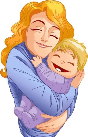 Мама с ребенком мультяшные