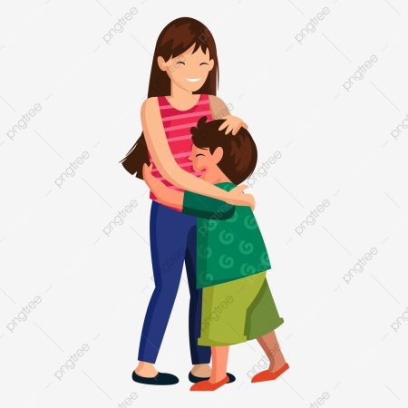 Родители обнимают ребенка вектор