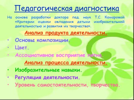 Критерии оценки изобразительной деятельности детей