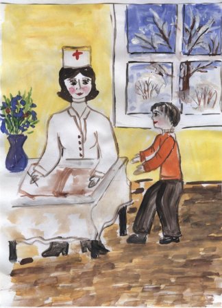 Рисунок моя мама медсестра для детей