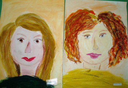 Портрет мамы гуашью