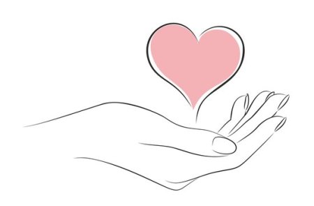 Руки с сердечком линия