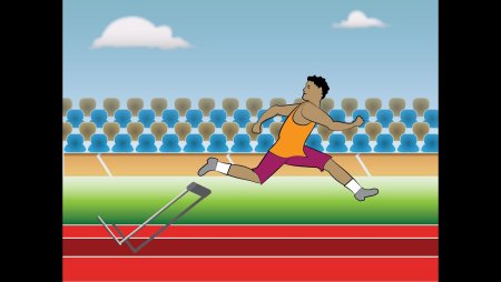 Карикатура бег с препятствиями