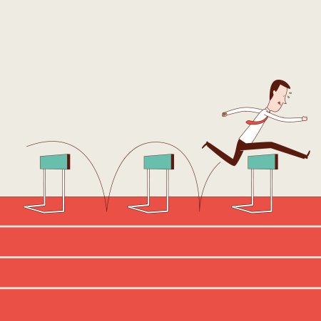 Бег через барьеры рисунок