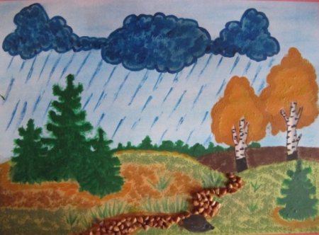 Рисование осенний дождь