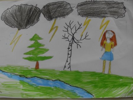 Рисунок к стихотворению Весенняя гроза