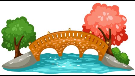 Река с мостом для детей