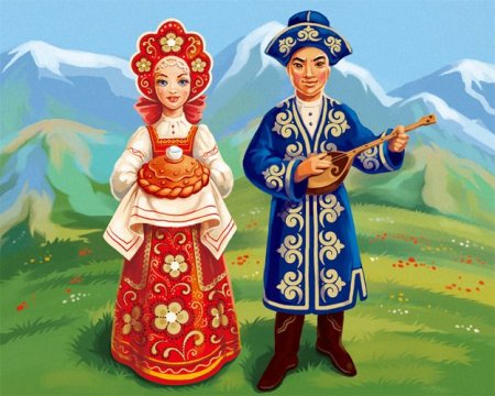 Русский костюм казахский народный