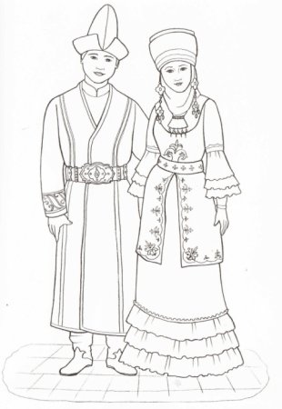 Национальный костюм бурятов раскраска