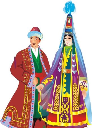 Национальная одежда казахов вектор