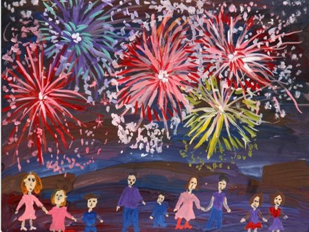 Салют над городом в честь праздника Победы в старшей группе