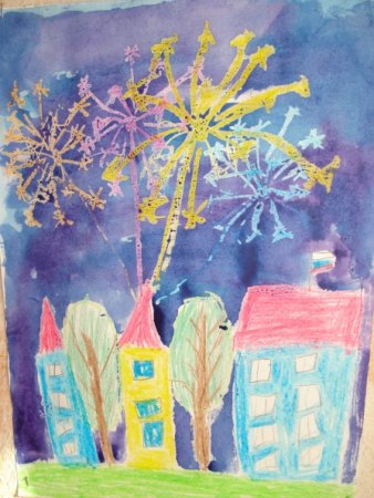 Рисование Первомайский праздник в городе подготовительная группа