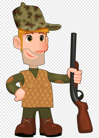 Раскраска охотник с ружьем и собакой