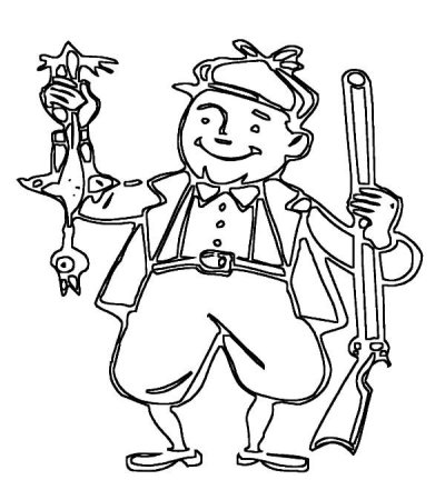 Охотник рисунок легкий