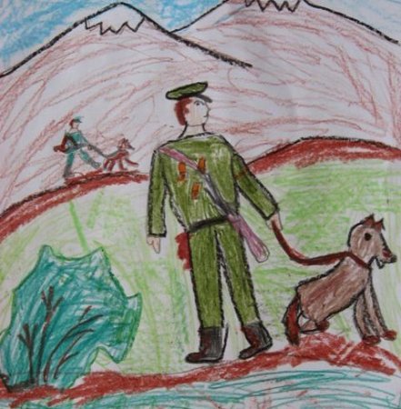Рисунок солдата на посту