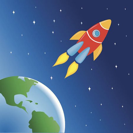 Космическая ракета с космонавтом для детей
