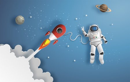Как нарисовать планету с ракетой