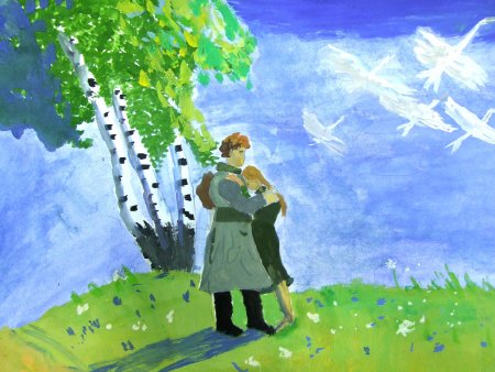 Солдат и девушка рисунок карандашом