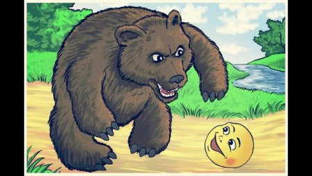 Колобок раскраски для детей медведь