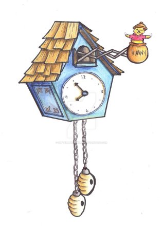 Часы с кукушкой настенные иллюстрация