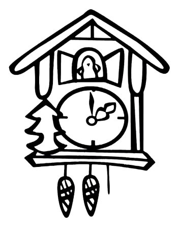 Часы с кукушкой раскраска для детей