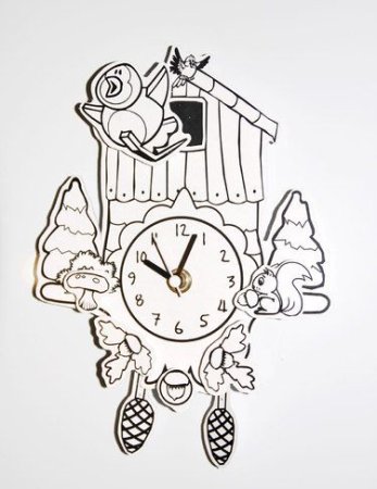 Часы с кукушкой трафарет