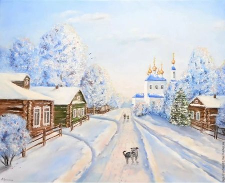 Зимний пейзаж деревня