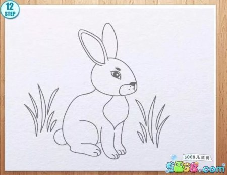 Зайчик цветными карандашами