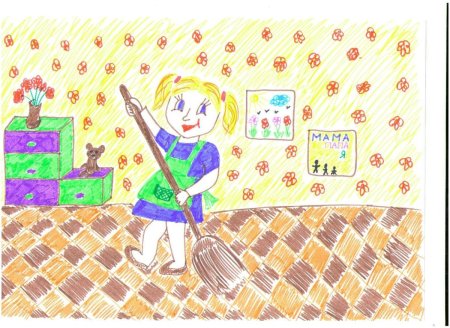 Рисунок помогаю маме