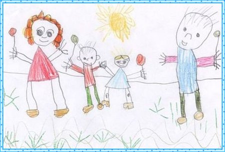 Рисунок дошкольника моя семья