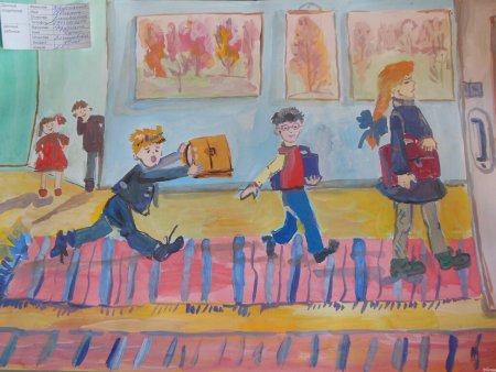 Детские рисунки на тему школа