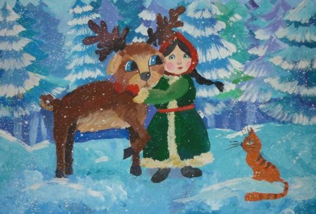 Рисование зимняя сказка