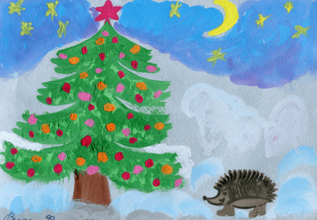 Нарисовать елку новогоднюю