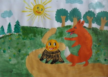 Рисунок на тему Колобок